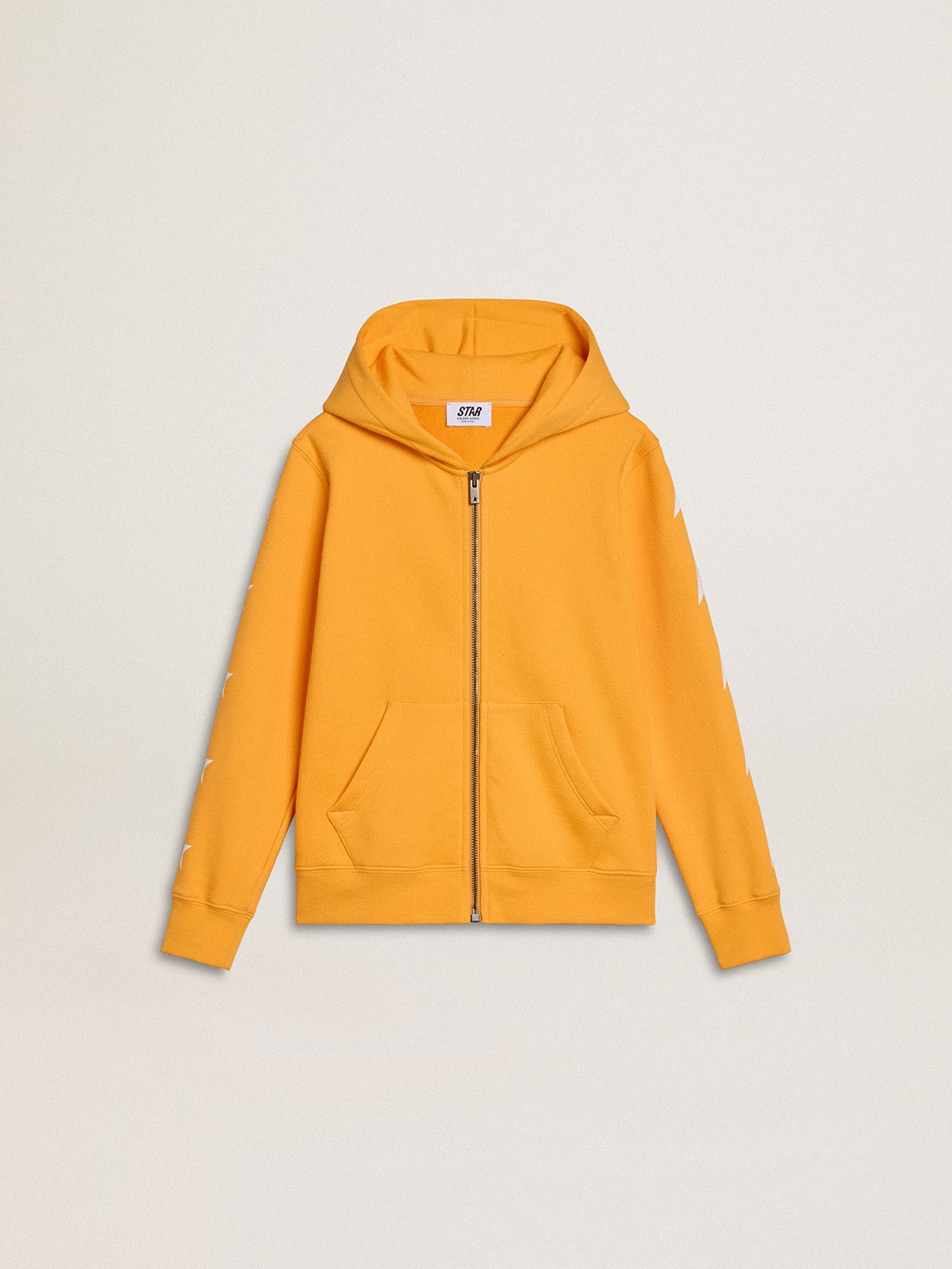 Golden Goose Boys’ orange sweatshirt with zip fastening