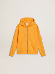 Golden Goose Boys’ orange sweatshirt with zip fastening