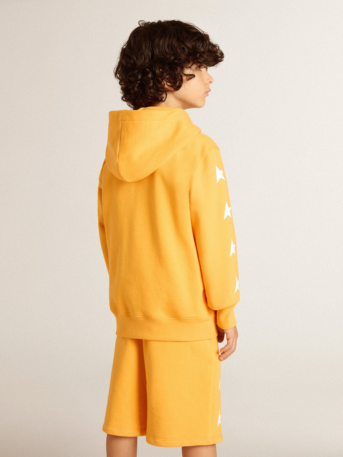 Golden Goose Boys’ orange sweatshirt with zip fastening