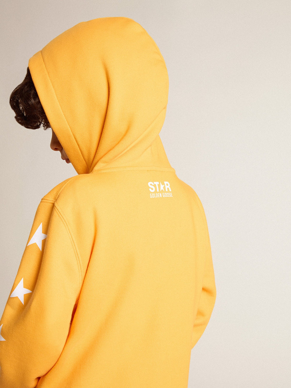 Golden Goose Boys’ orange sweatshirt with zip fastening