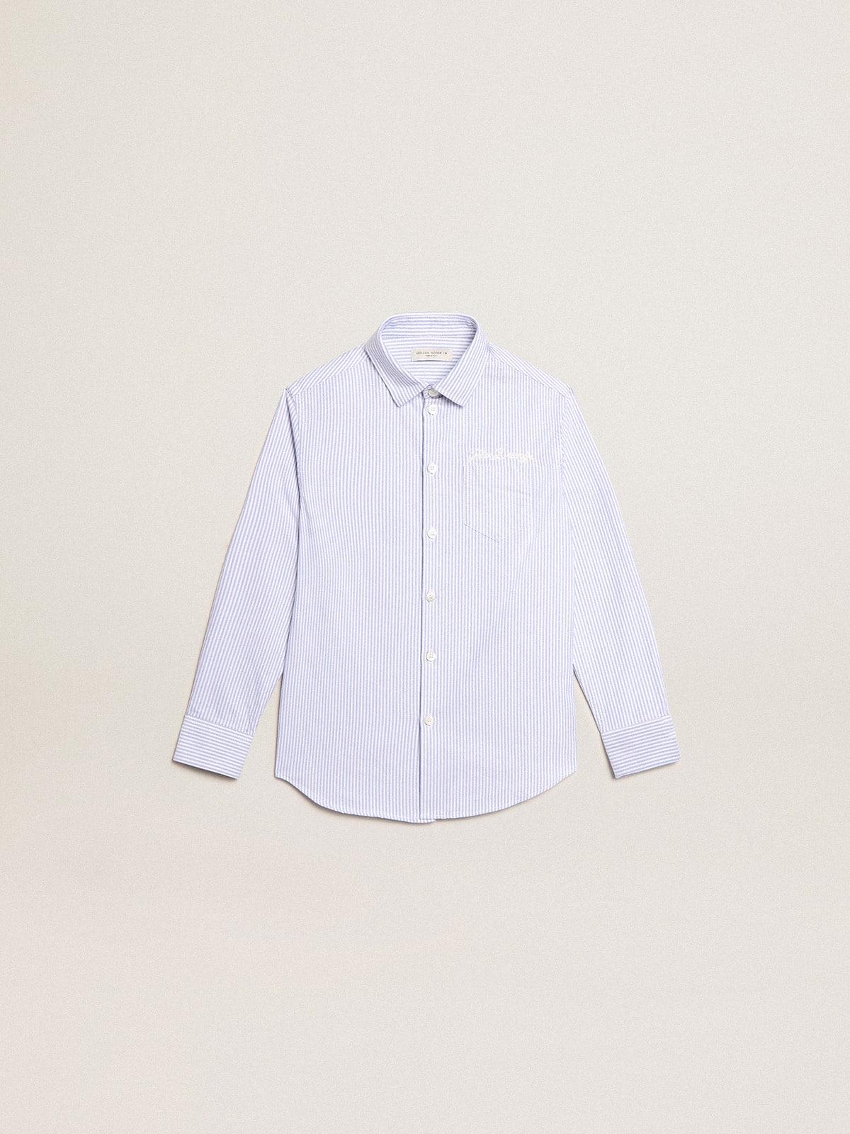Golden Goose Boys’ shirt with light blue stripes