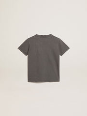 Golden Goose Boys’ T-shirt in gray with distressed treatment
