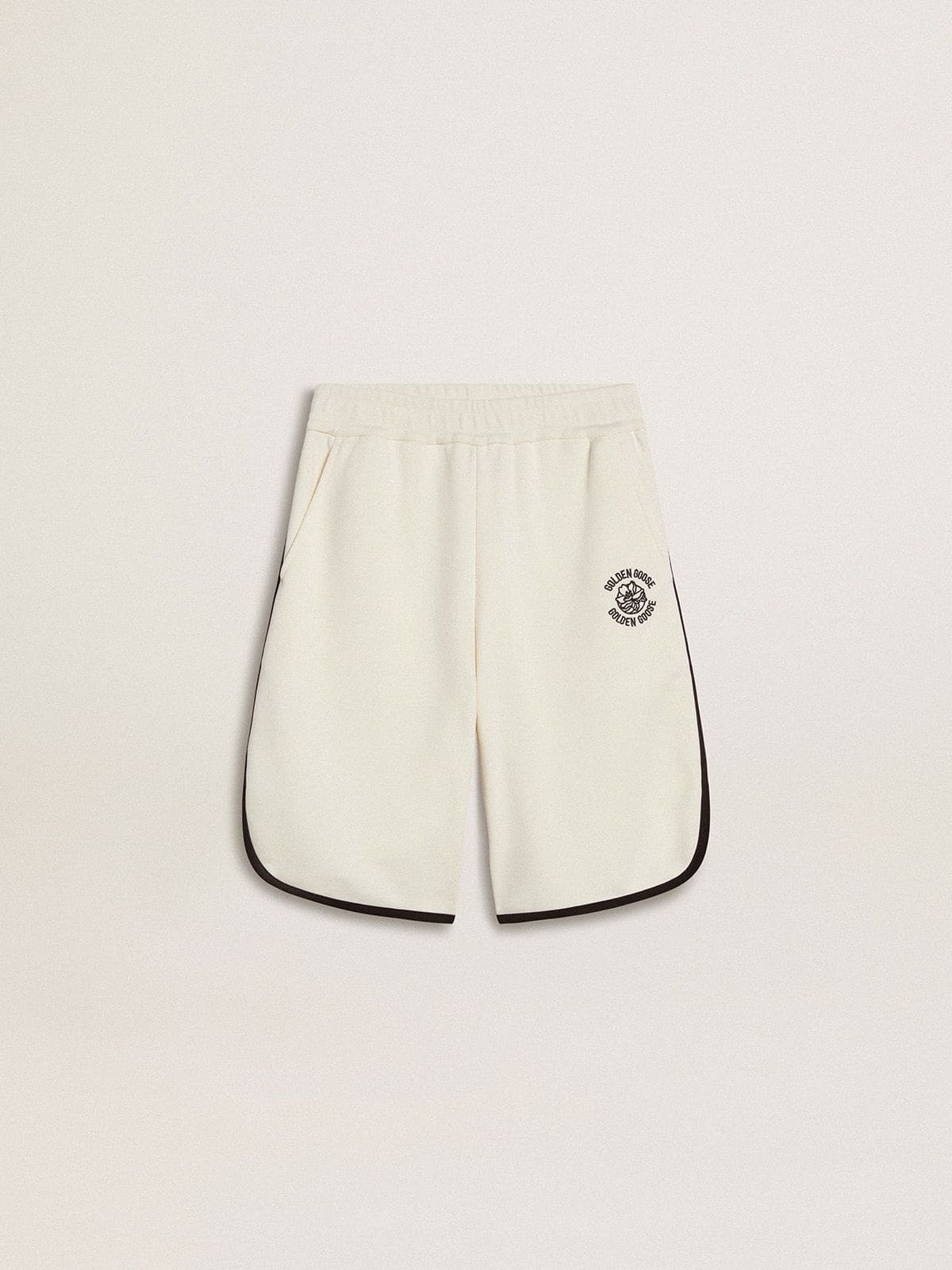 Golden Goose Boy's white shorts with embroidered logo