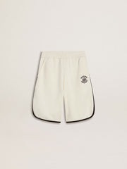 Golden Goose Boy's white shorts with embroidered logo