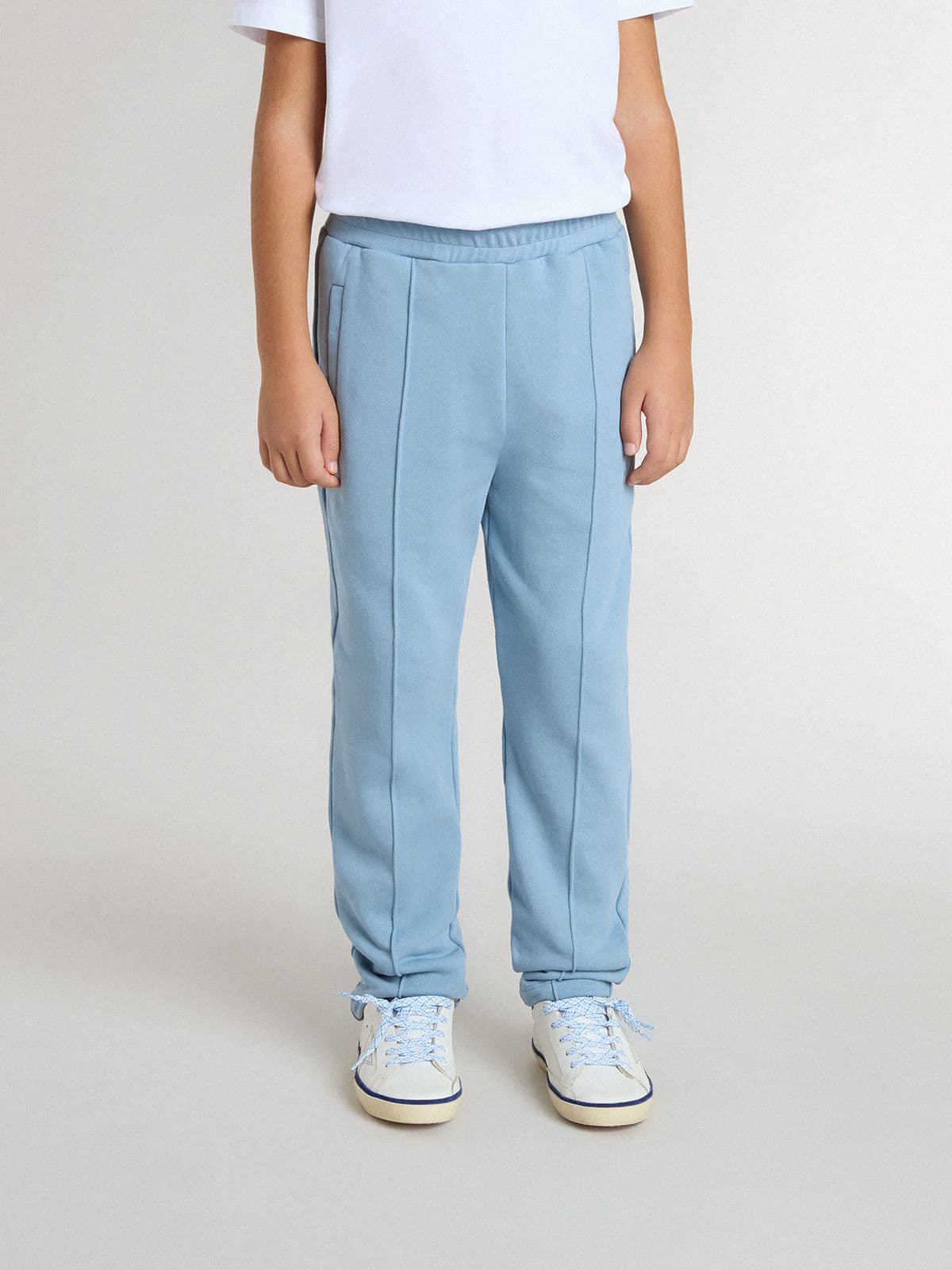 Golden Goose Boys' light blue printed joggers