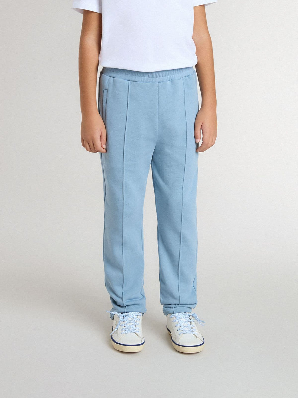 Golden Goose Boys' light blue printed joggers