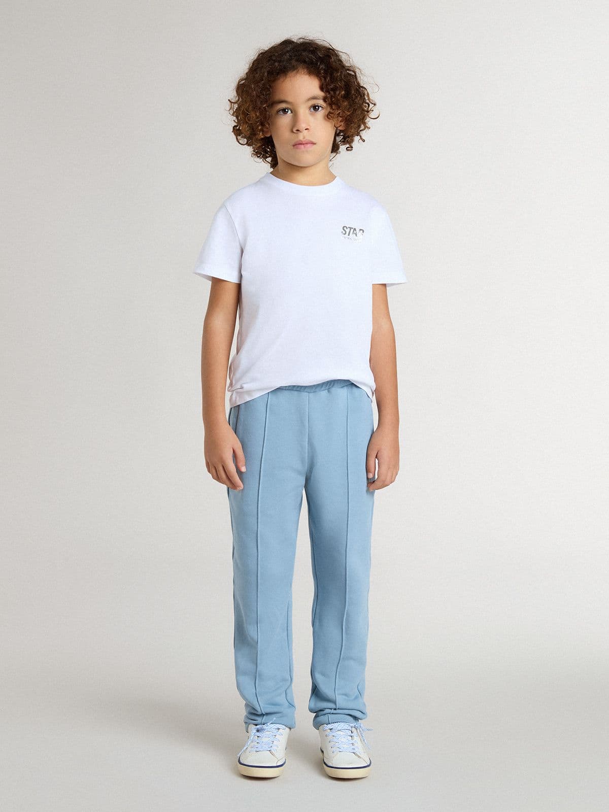 Golden Goose Boys' light blue printed joggers