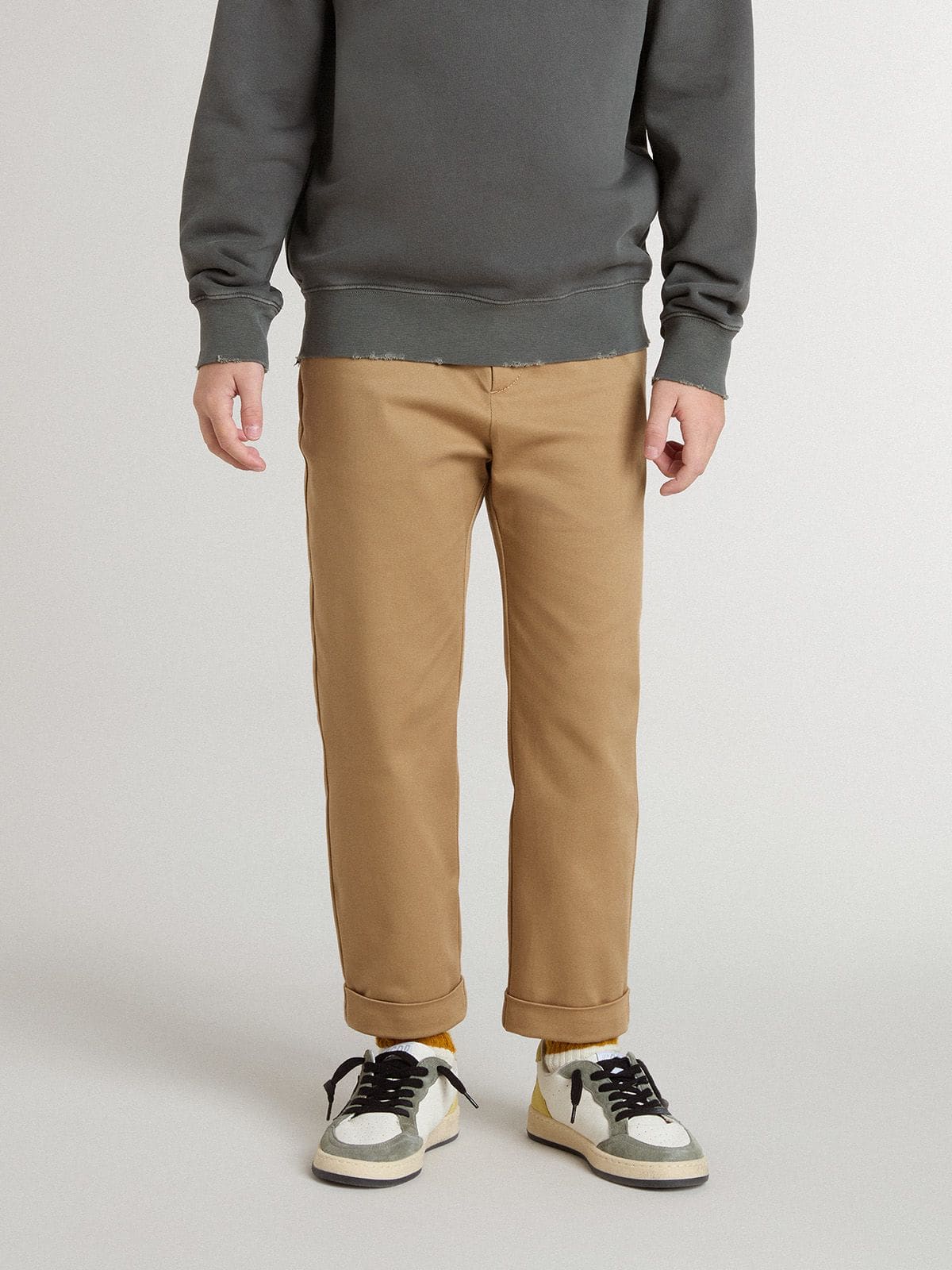 Golden Goose Kids’ chinos in tobacco-colored cotton