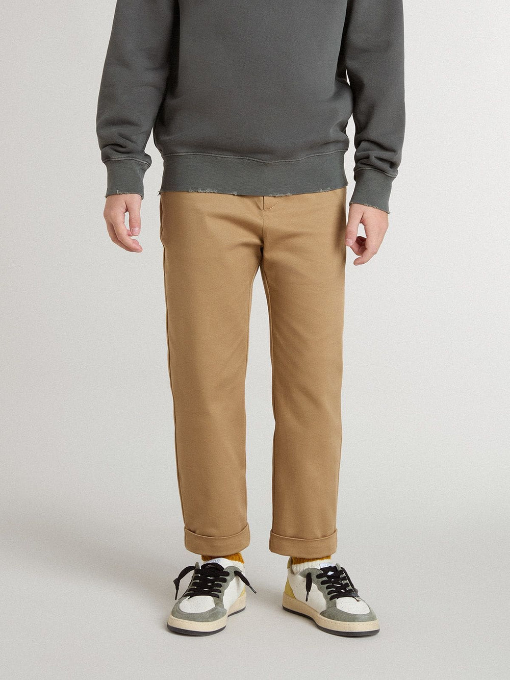 Golden Goose Kids’ chinos in tobacco-colored cotton