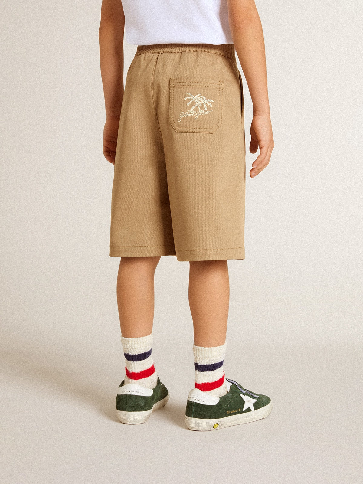 Golden Goose Boys' shorts in beige cotton