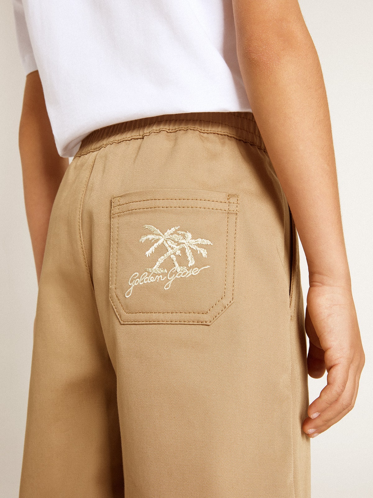 Golden Goose Boys' shorts in beige cotton