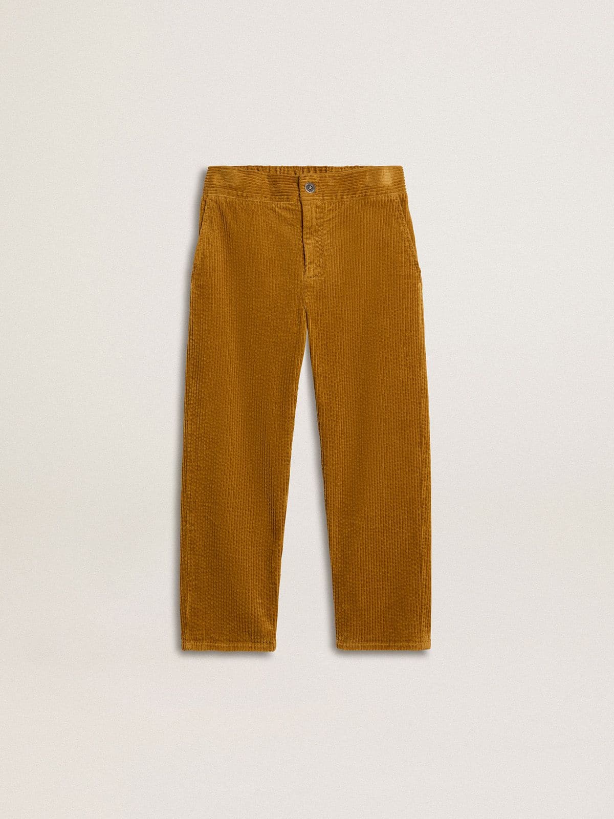 Golden Goose Boys' tobacco-colored chino pants with embroidery