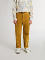 Golden Goose Boys' tobacco-colored chino pants with embroidery