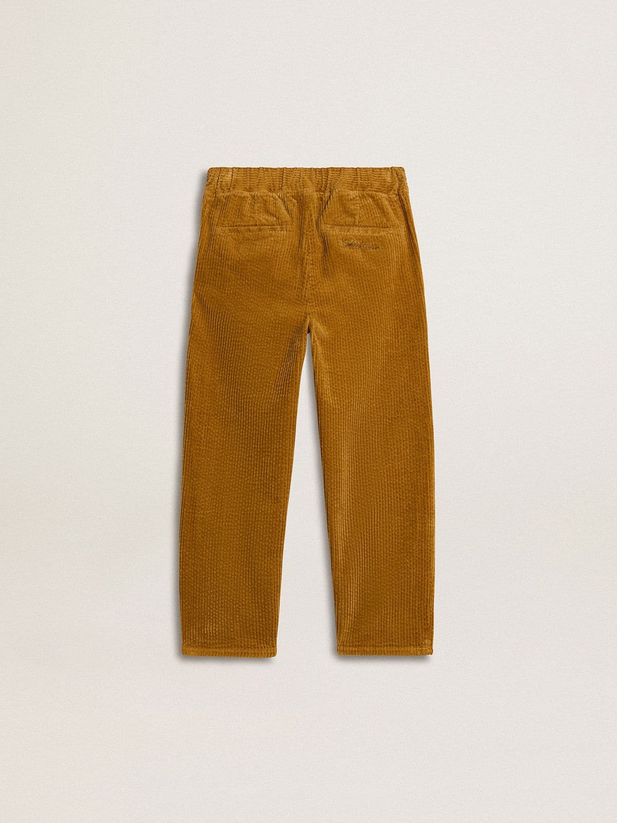 Golden Goose Boys' tobacco-colored chino pants with embroidery