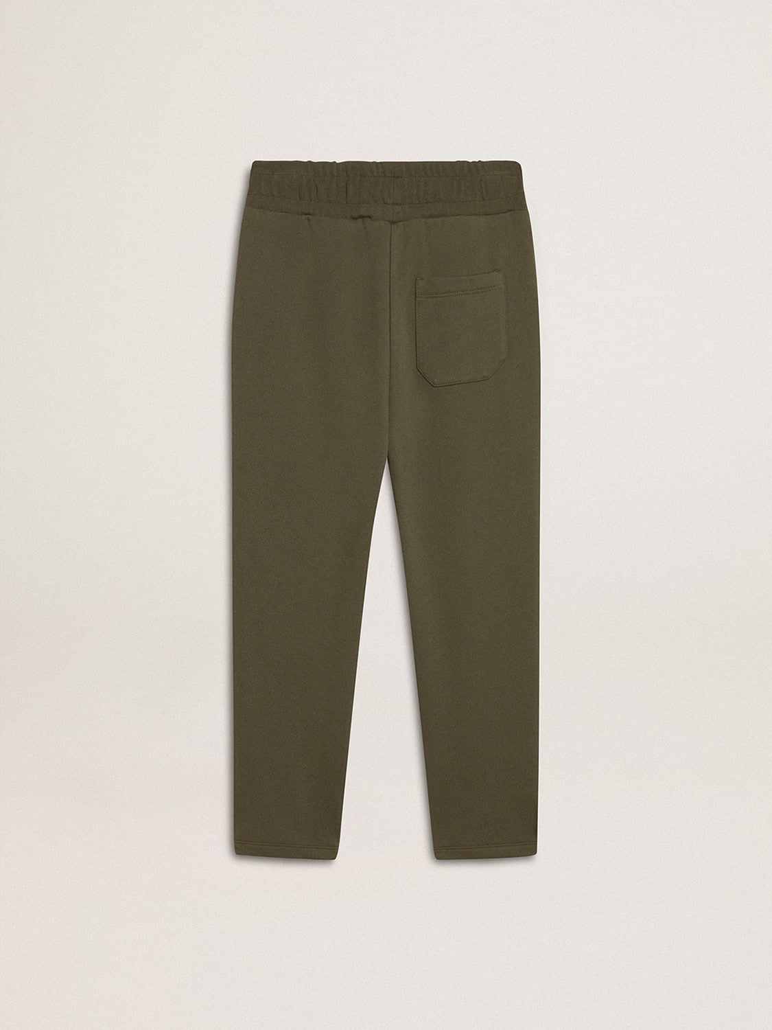 Golden Goose Boys' military-green joggers with white stars