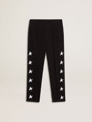 Golden Goose Boys’ black joggers with white stars