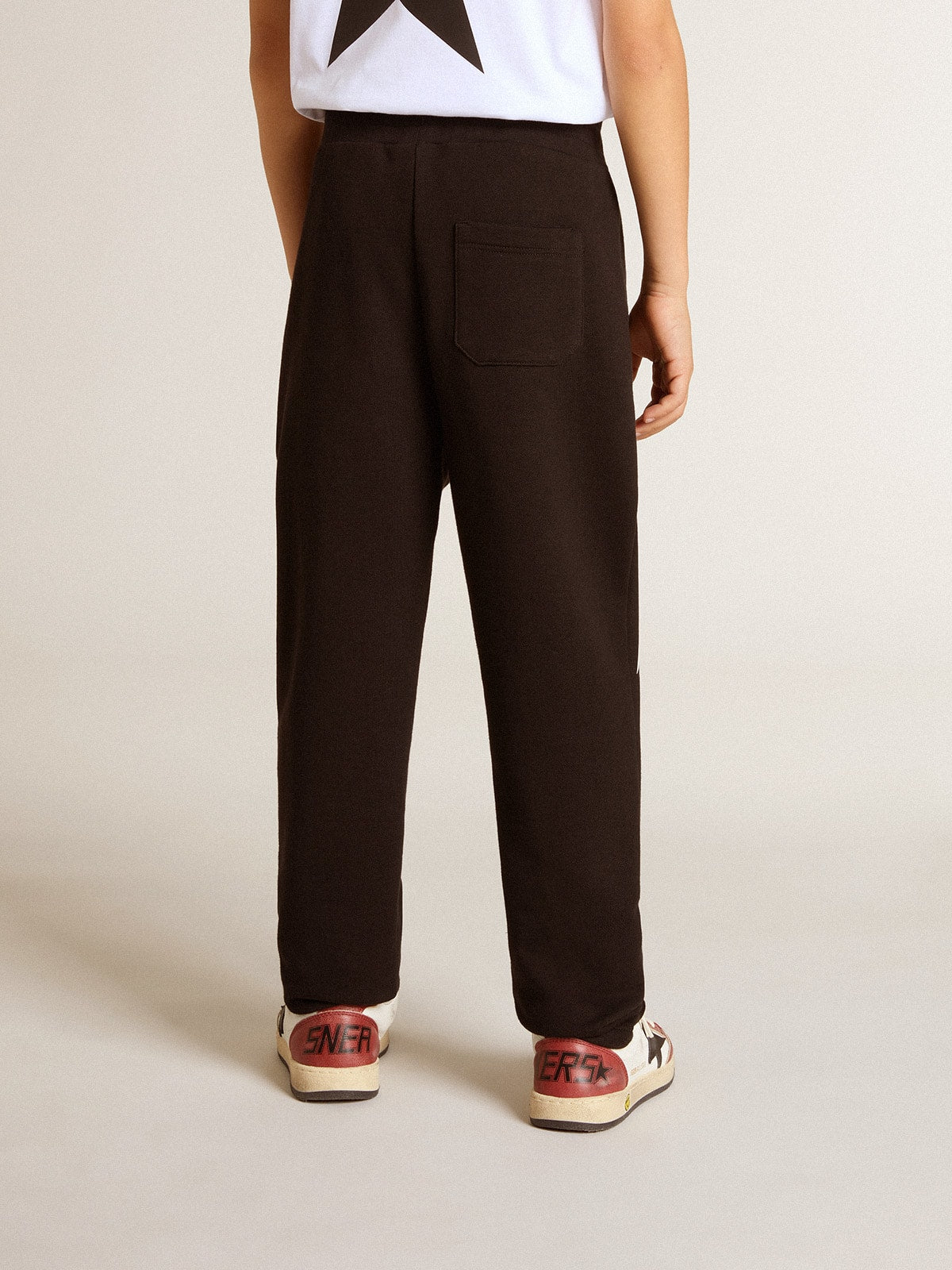 Golden Goose Boys’ black joggers with white stars
