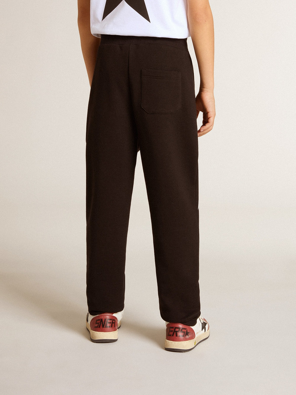 Golden Goose Boys’ black joggers with white stars