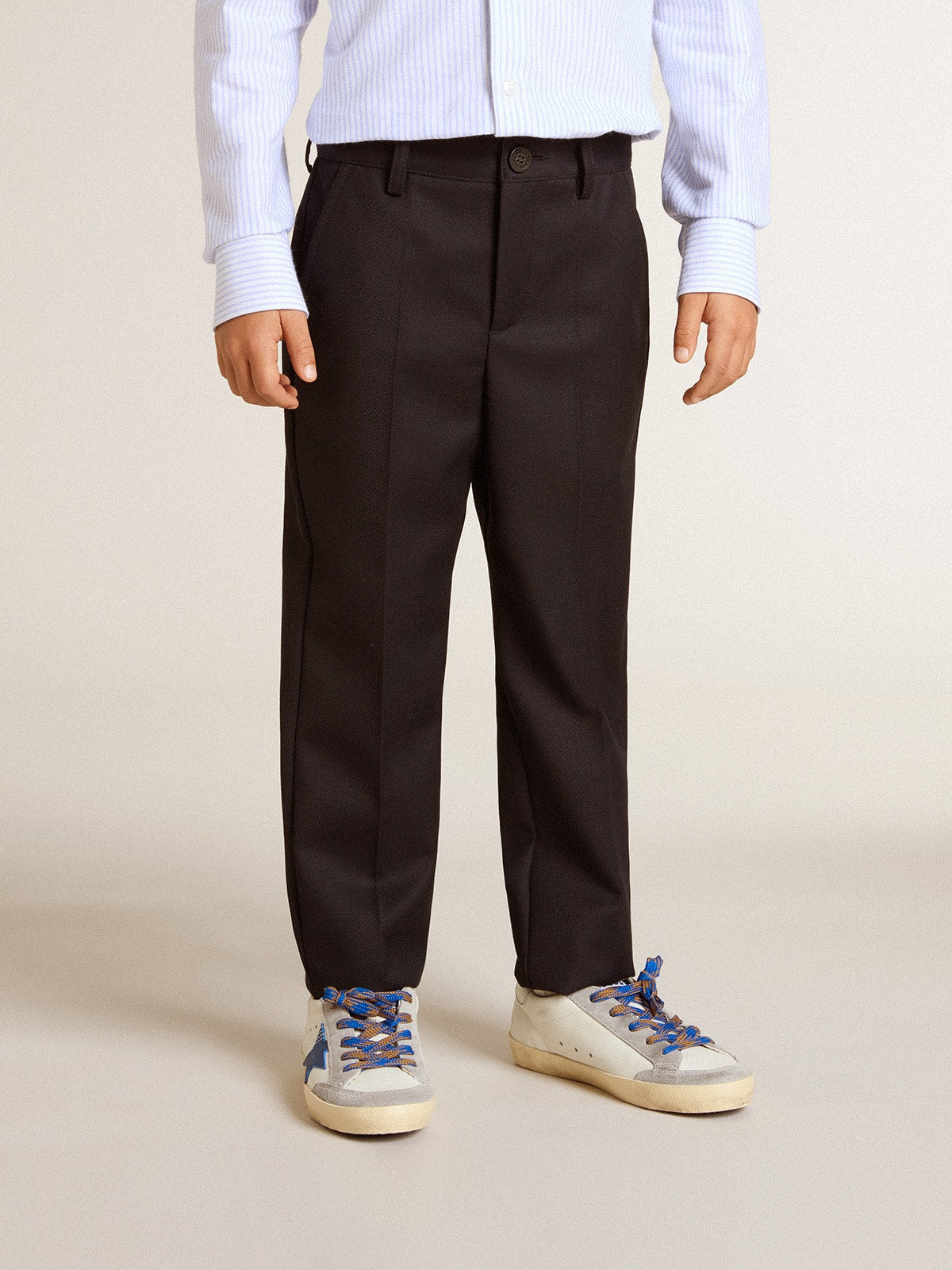 Golden Goose Boys' dark blue wool pants