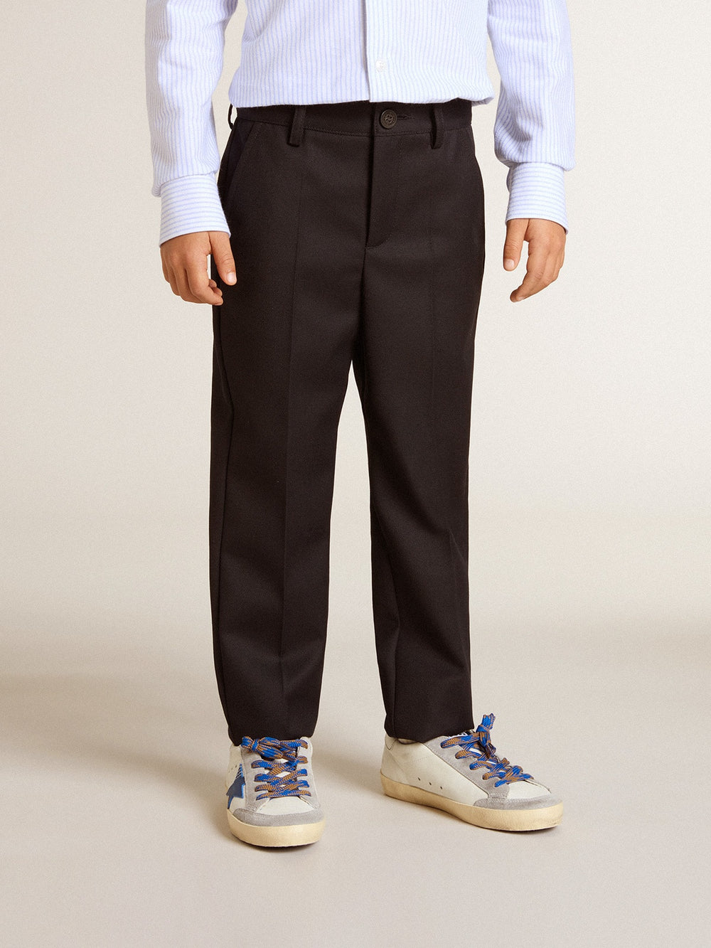 Golden Goose Boys' dark blue wool pants