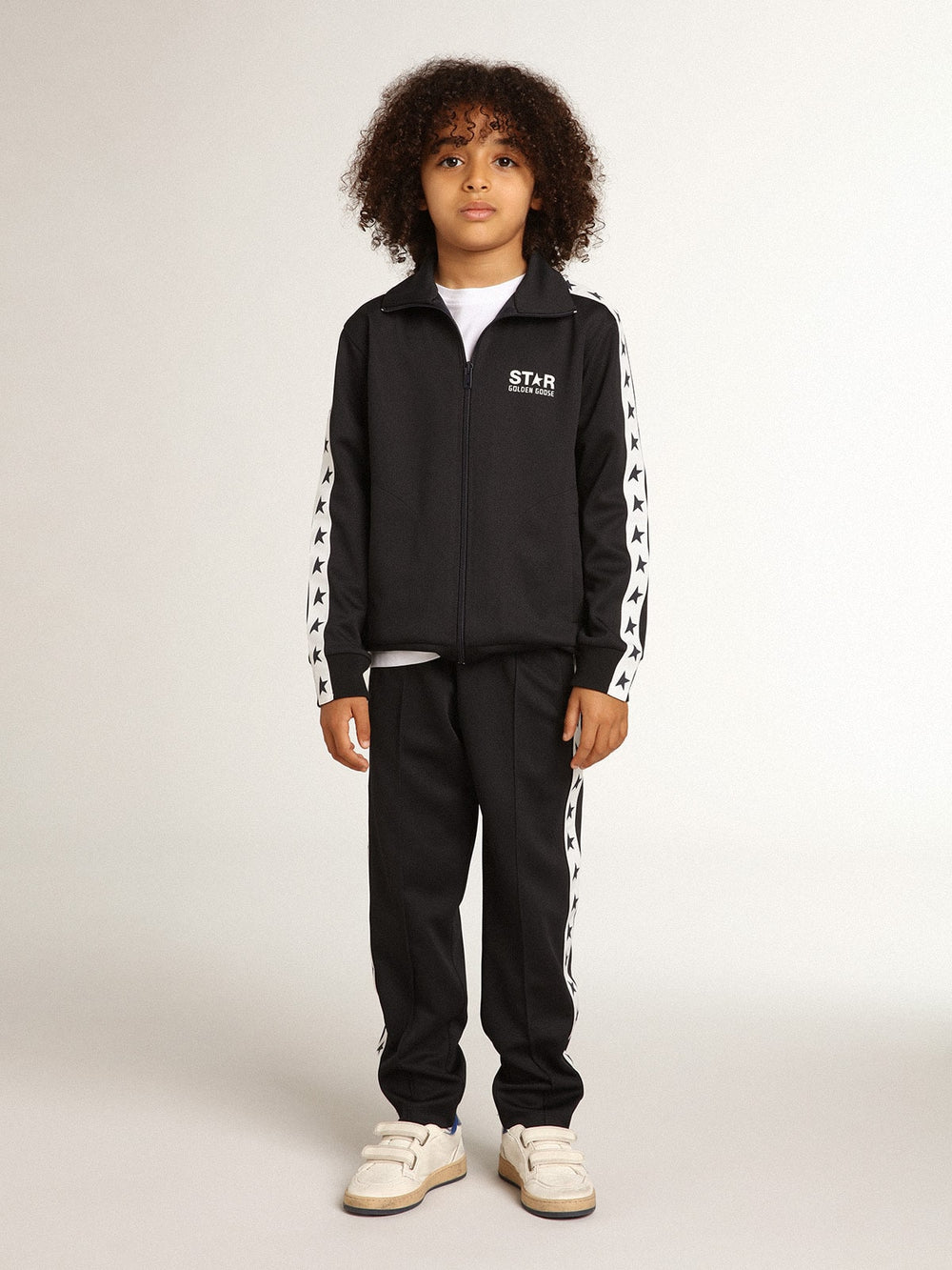 Golden Goose Dark blue joggers with white strip and contrasting stars