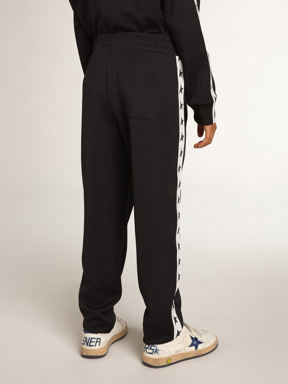 Golden Goose Dark blue joggers with white strip and contrasting stars