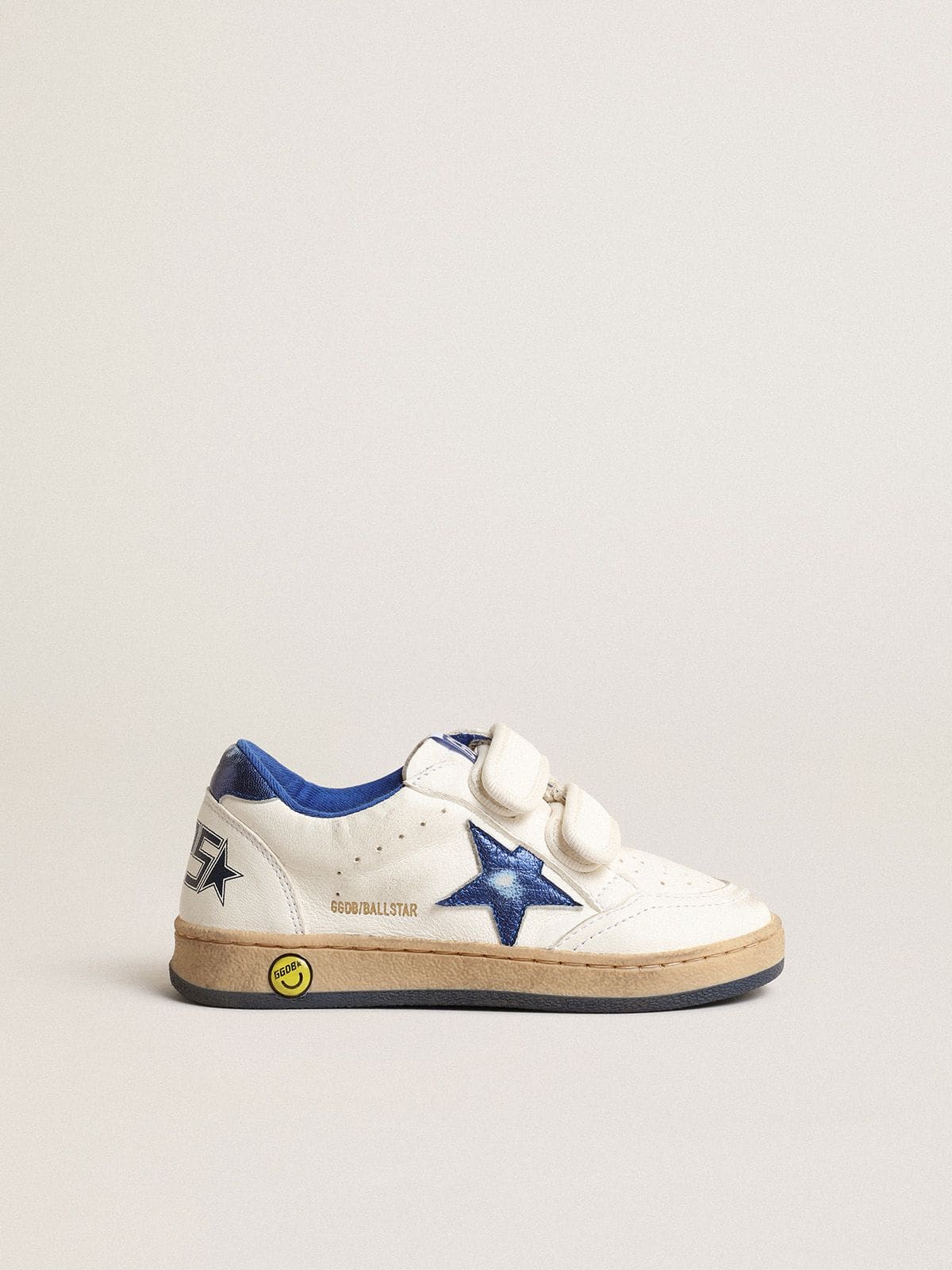 Golden Goose Ball Star Junior with blue metallic leather star and heel tab