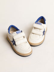 Golden Goose Ball Star Junior with blue metallic leather star and heel tab