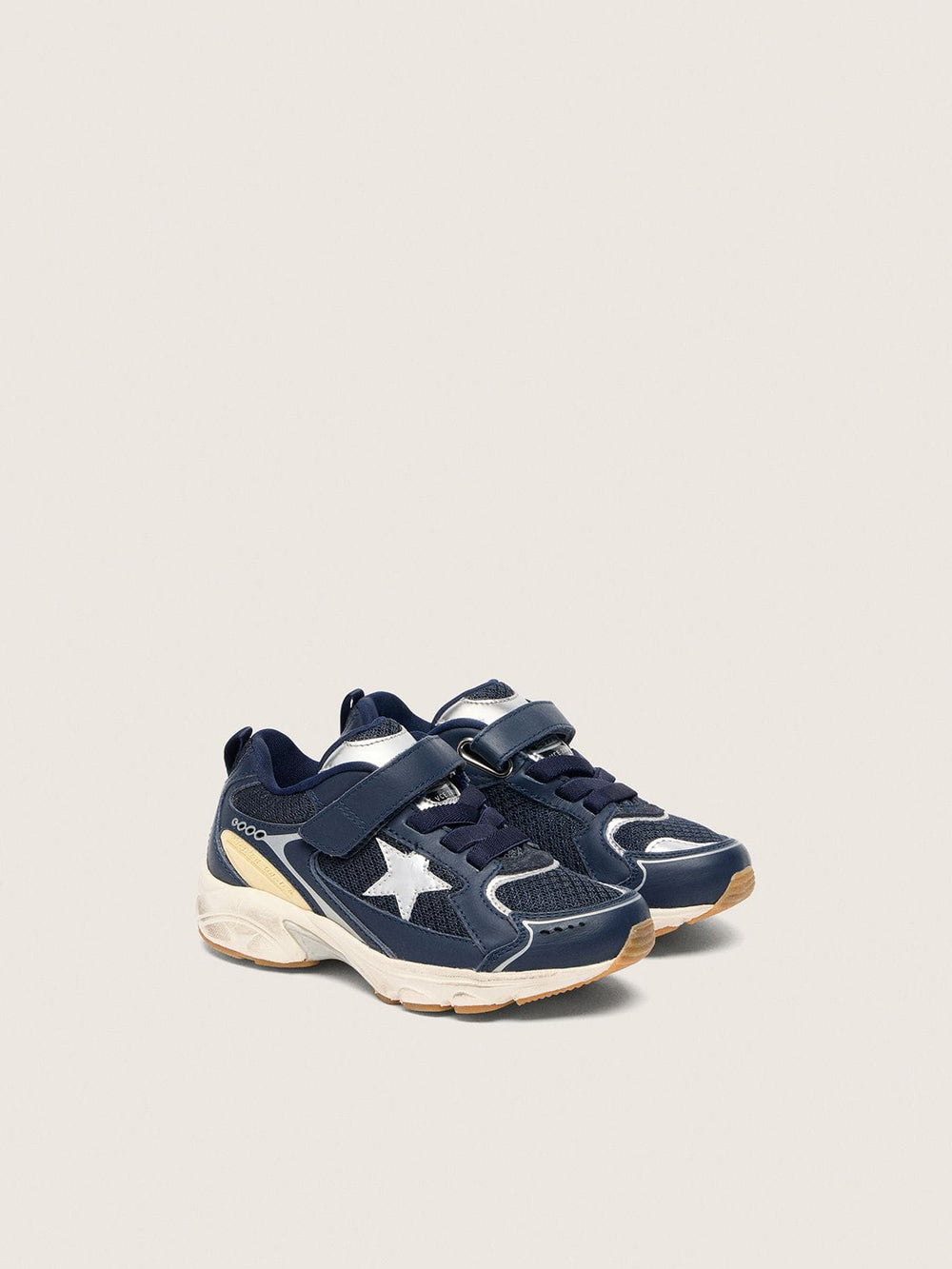 Golden Goose Junior Lightstar in blue leather and mesh with gray leather star