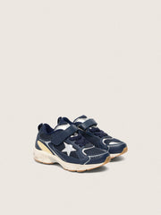 Golden Goose Junior Lightstar in blue leather and mesh with gray leather star