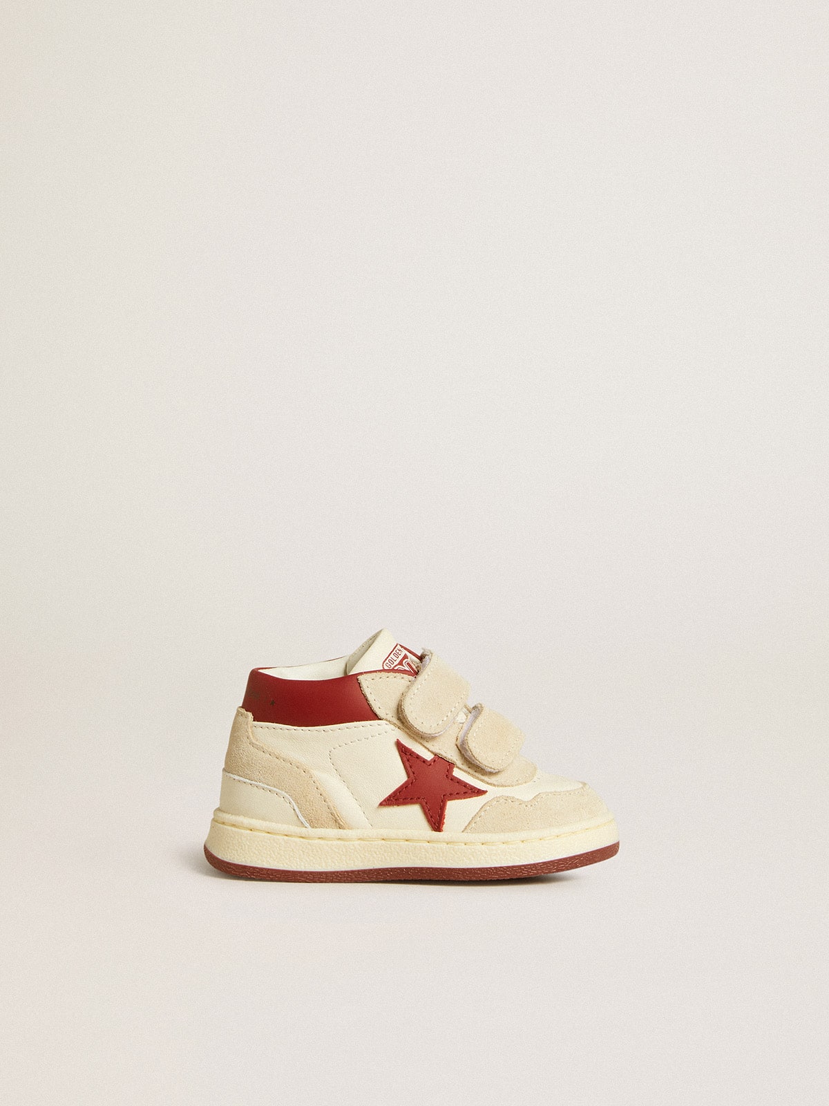Golden Goose June Junior in nappa and suede with red leather star and heel tab