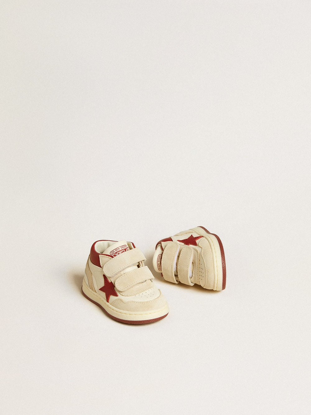 Golden Goose June Junior in nappa and suede with red leather star and heel tab