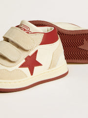 Golden Goose June Junior in nappa and suede with red leather star and heel tab