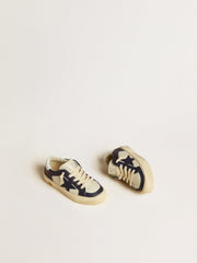 Golden Goose May Junior in white and blue leather with leather star and heel tab