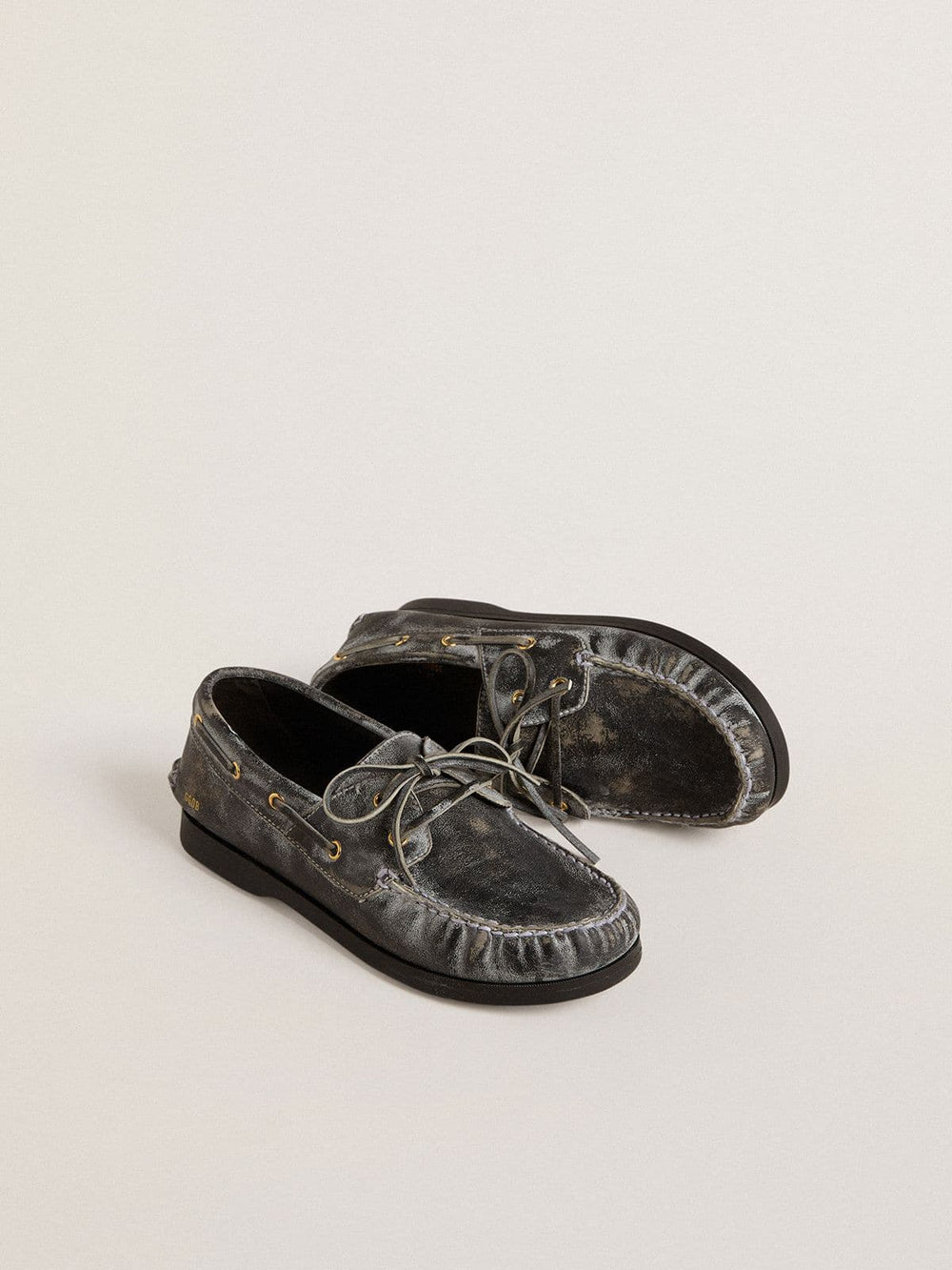 Golden Goose Junior Cruise loafer in black distressed leather
