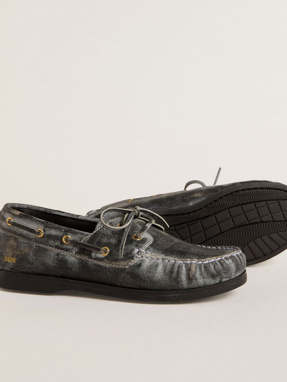 Golden Goose Junior Cruise loafer in black distressed leather