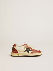 Golden Goose Ball Star Junior in nappa with black star and red leather inserts