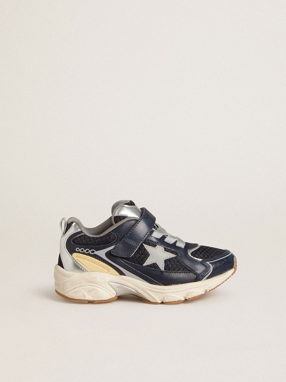 Golden Goose Young Lightstar in blue leather and mesh with gray leather star