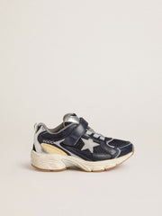 Golden Goose Young Lightstar in blue leather and mesh with gray leather star