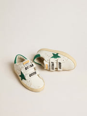 Golden Goose Old School Young with green suede star and heel tab
