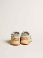 Golden Goose Ball Star Teen in white leather with powder blue star and heel tab