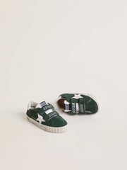 Golden Goose Old School Young in green suede with white leather star and heel tab