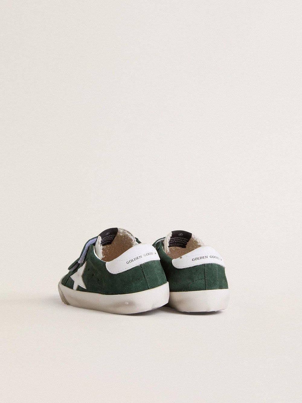 Golden Goose Old School Young in green suede with white leather star and heel tab
