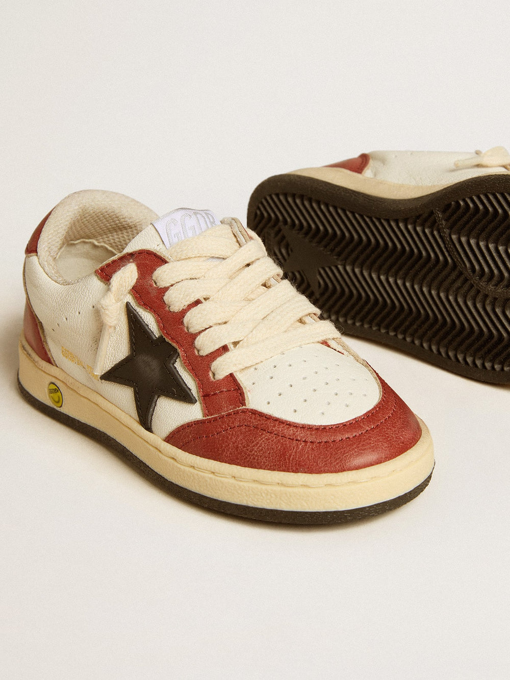 Golden Goose Ball Star Young in nappa with black star and red leather inserts
