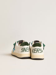 Golden Goose Young Ball Star with turquoise star and green suede heel tab