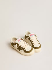 Golden Goose May Teen in white and military green leather