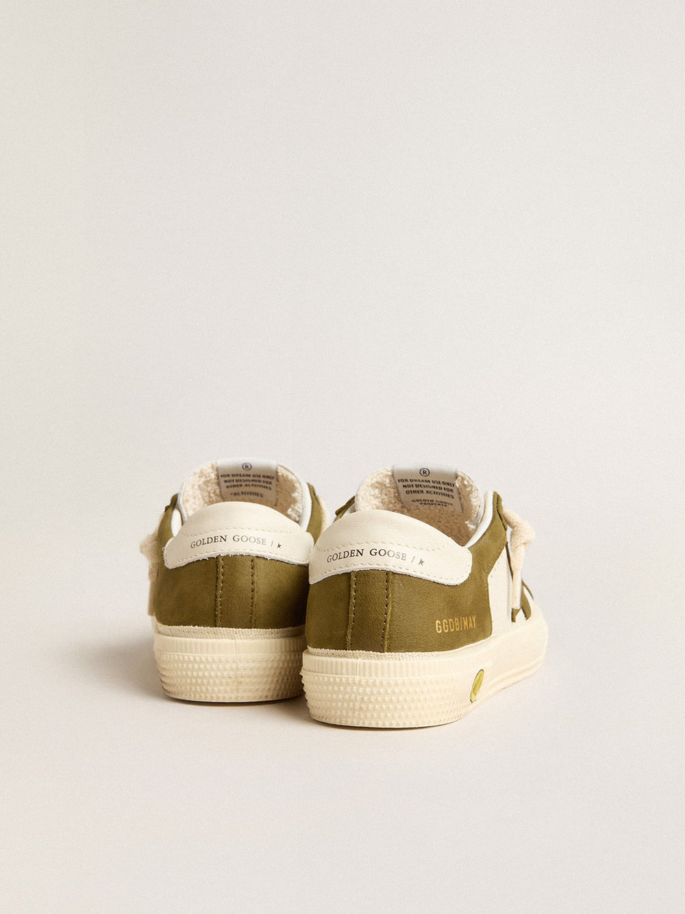 Golden Goose May Teen in white and military green leather