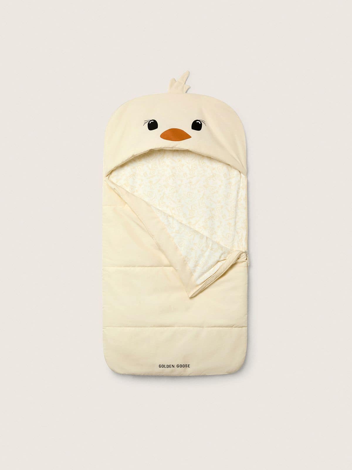 Golden Goose Journey Baby chick-shaped sleeping bag in padded nylon