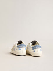 Golden Goose Baby Old School with suede star and light blue leather heel tab