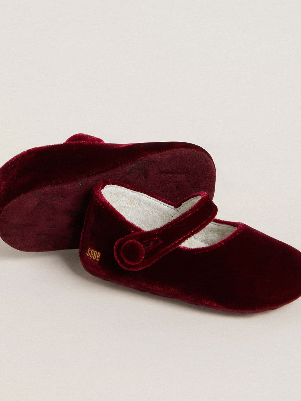Golden Goose Sofi Baby ballet flats in burgundy velvet and suede